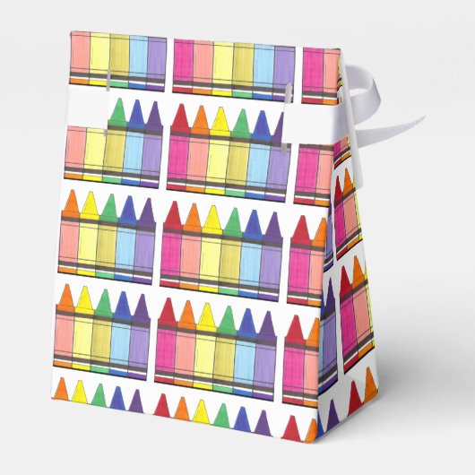 Rainbow Crayons Artist Art Class Birthday Party Geschenkschachtel (Rückseite)