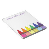 Rainbow Crayons ein Hinweis von Art Teacher Artist Notizblock (angewinkelt)