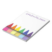 Rainbow Crayons ein Hinweis von Art Teacher Artist Notizblock (Rotiert)
