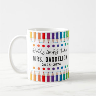 Rainbow Crayons Kindergarten Lehrer Kaffeetasse