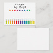 Rainbow Crayons Kindergarten Lehrer Mitteilungskarte (Vorne/Hinten)