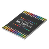Rainbow Crayons Kindergarten Lehrer Notizblock (Rotiert)