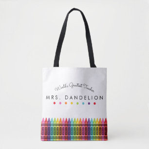 Rainbow Crayons Kindergarten Teacher-Geschenk Tasche