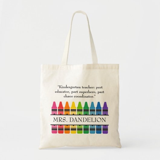 Rainbow Crayons Kindergarten Teacher Geschenk Tote Tragetasche (Vorne)