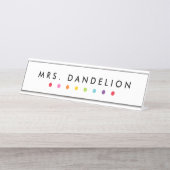 Rainbow Crayons | Kindergartenlehrer Schreibtischnamensplakette (Vorderseite )