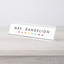 Rainbow Crayons | Kindergartenlehrer Schreibtischnamensplakette