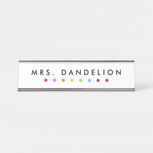 Rainbow Crayons | Kindergartenlehrer Schreibtischnamensplakette (Vorderseite )