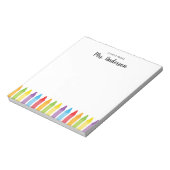 Rainbow Crayons Lehreraufwertung Notepad Notizblock (Rotiert)