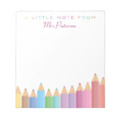 Rainbow Crayons Lehrerin Wertschätzung Niedliche F Notizblock (Vorderseite)