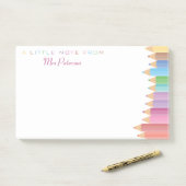 Rainbow Crayons Lehrerin Wertschätzung Niedliche F Post-it Klebezettel (Auf Schreibtisch)