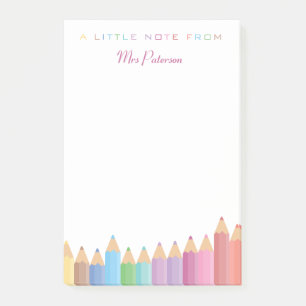 Rainbow Crayons Lehrerin Wertschätzung Niedliche F Post-it Klebezettel