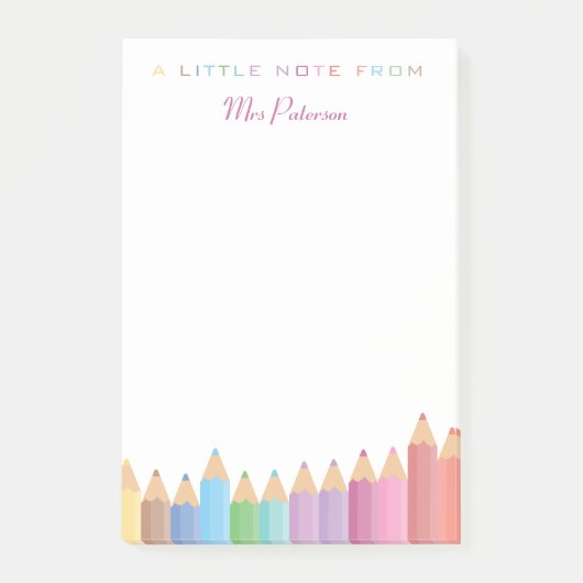 Rainbow Crayons Lehrerin Wertschätzung Niedliche F Post-it Klebezettel (Vorderseite)