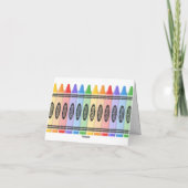 Rainbow Crayons Lehrername Dankeschön Karte (Rückseite)