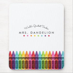 Rainbow Crayons Personalisiert Teacher Mousepad
