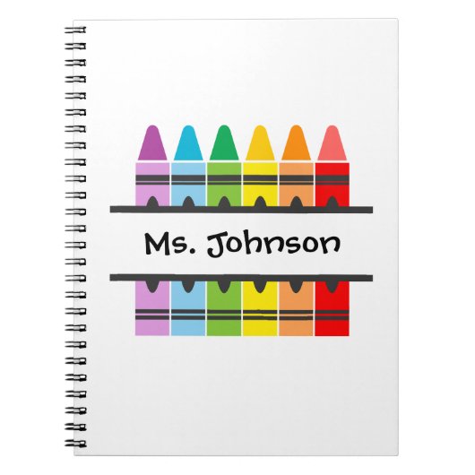 Rainbow Crayons Preschool Teacher Notebook Notizblock (Vorderseite)