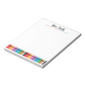 Rainbow Crayons Preschool Teacher Notepad Notizblock (Rotiert)