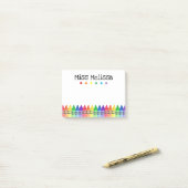 Rainbow Crayons Preschool Teacher Sticky Notes Post-it Klebezettel (Auf Schreibtisch)