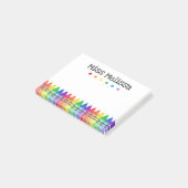 Rainbow Crayons Preschool Teacher Sticky Notes Post-it Klebezettel (angewinkelt)