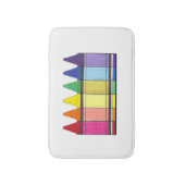 Rainbow Crayons School Teacher Art versorgt Pride Badematte (Vorderseite Vertikal)