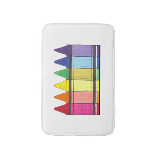 Rainbow Crayons School Teacher Art versorgt Pride Badematte (Vorderseite Vertikal)