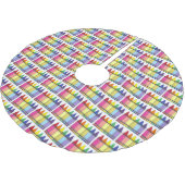 Rainbow Crayons School Teacher Art versorgt Pride Polyester Weihnachtsbaumdecke (Schrägansicht)