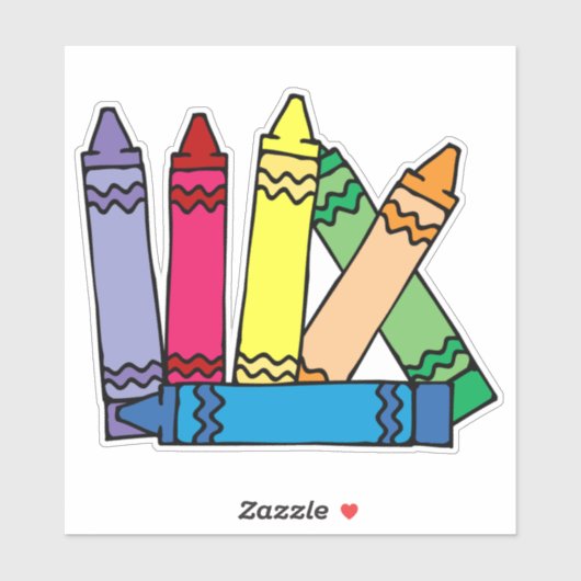 Rainbow Crayons Sticker (Blatt)