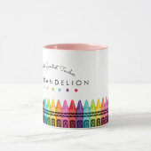 Rainbow Crayons Weltbest Teacher Coffee Tasse (Zentrum)