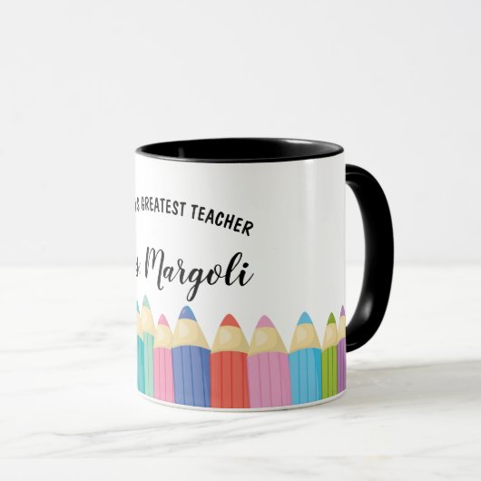 Rainbow Crayons Weltbest Teacher Coffee Tasse (VorderseiteRechts)
