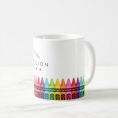 Rainbow Crayons Weltbest Teacher Coffee Tasse (VorderseiteRechts)