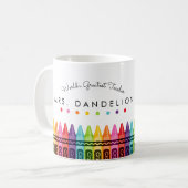 Rainbow Crayons Weltbest Teacher Coffee Tasse (Vorderseite Links)