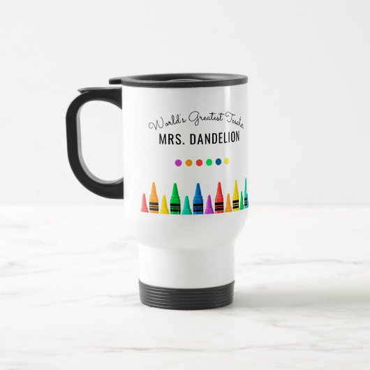 Rainbow Crayons Weltleitungskaffee Reisebecher (Links)
