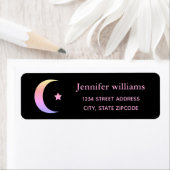 Rainbow Crescent Moon und Star Address Label (Insitu)