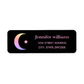 Rainbow Crescent Moon und Star Address Label (Vorne)