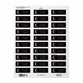 Rainbow Crescent Moon und Star Address Label (Vorne)