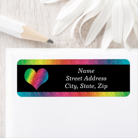 [Rainbow Crinkle Wedding] Colorful Heart Black (Insitu)