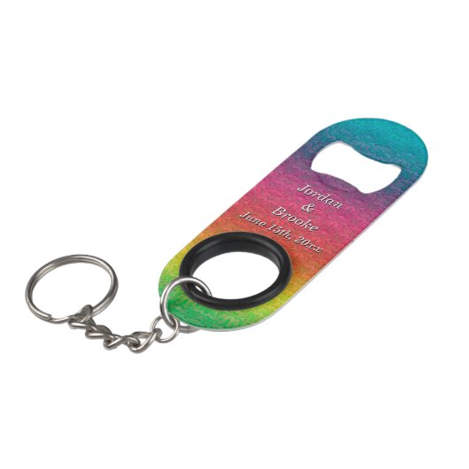 [Rainbow Crinkle Wedding] Farbenfroh Mini Flaschenöffner (Vorderseite Schrägansicht)