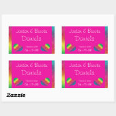 [Rainbow Crinkle Wedding] Heart Butterfly Pink Rechteckiger Aufkleber (Blatt)