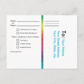 [Rainbow Crinkle Wedding] Hearts RSVP Card Blue Einladungspostkarte (Rückseite)