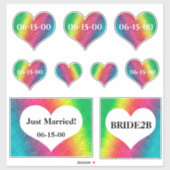 [Rainbow Crinkle Wedding] Herz Date Vinyl Aufkleber (Blatt)