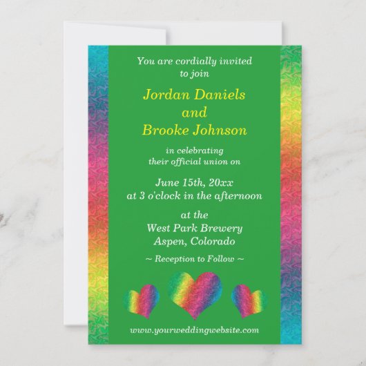 [Rainbow Crinkle Wedding] Herz Modern Green (Vorderseite)