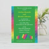 [Rainbow Crinkle Wedding] Herz Modern Green (Stehend Vorderseite)