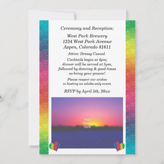 [Rainbow Crinkle Wedding] Herz Modernes Schwarz (Rückseite)