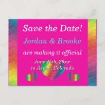 [Rainbow Crinkle Wedding] Herz Postkarte Rosa