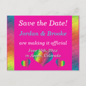 [Rainbow Crinkle Wedding] Herz Postkarte Rosa (Vorderseite)