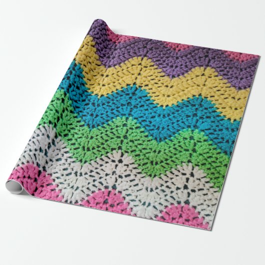 Rainbow Crochet Design Geschenkpapier (Ungerollt)
