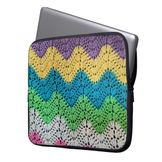 Rainbow Crochet Design  Laptopschutzhülle (Vorderseite Links)