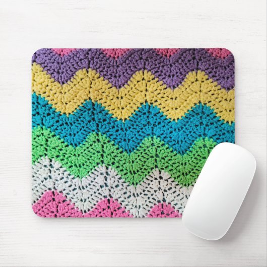 Rainbow Crochet Design Mousepad (Mit Mouse)