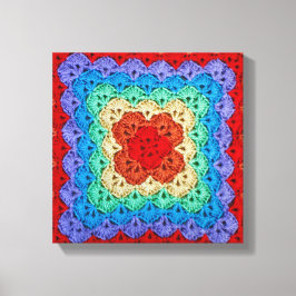 Rainbow Crochet Granny Square Leinwanddruck