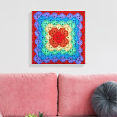 Rainbow Crochet Granny Square Leinwanddruck (Insitu (Wohnzimmer))