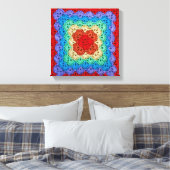 Rainbow Crochet Granny Square Leinwanddruck (Insitu (Schlafzimmer))